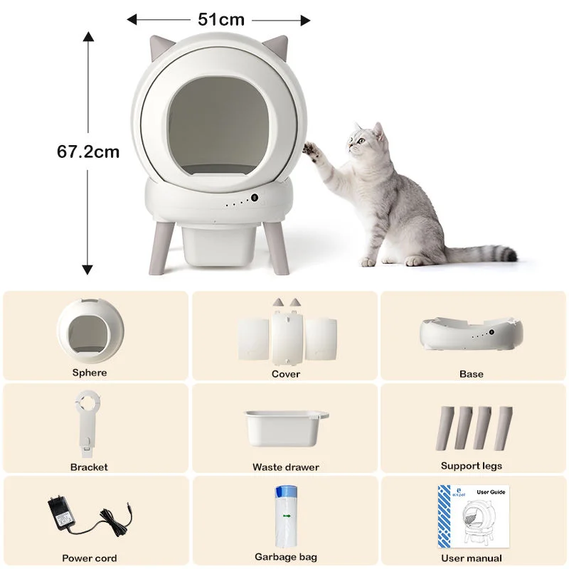 STLFFactory Price Smart Self Cleaning Cat LitterssBox Automatic Smart LitterssBox Control Self Cleaning Automatic Cat Toilet Sma