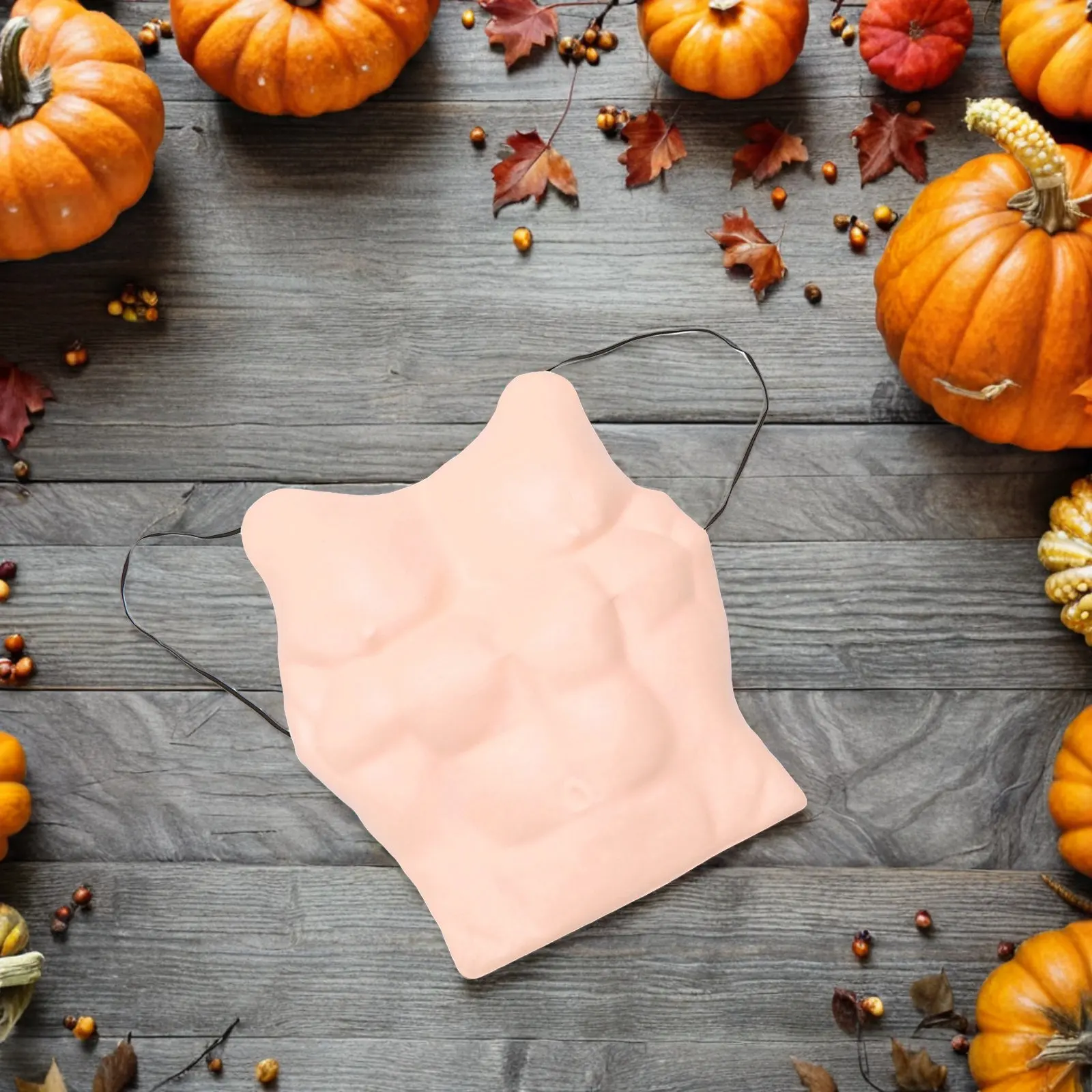 

2Pcs Male Muscle Skin Suit False Abdominal Chest Costume Lightweight Comfortable One Size Fits Most Halloween Costume Party