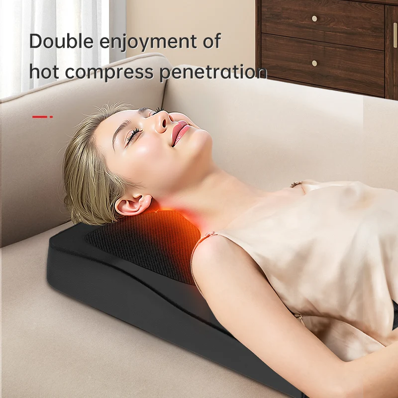 

Luxury Heated 3D Shiatsu Neck Massager Pillow for Neck Back Shoulder Pain Relief Kneading Best Gift Men Women Home Office Use