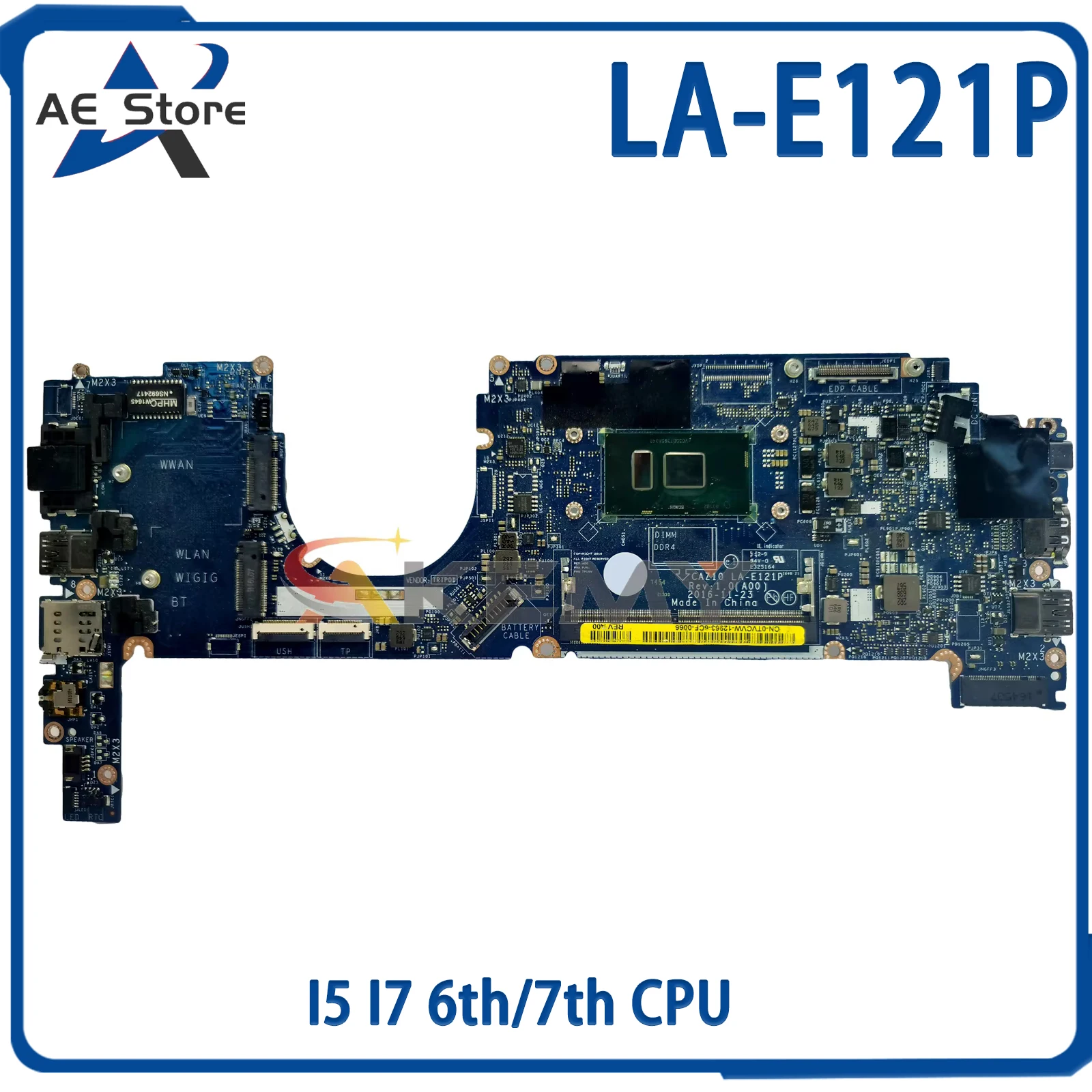 

AE LA-E121P Mainboard For Dell Latitude 7280 E7280 HP2CR CN-0HP2CR Laptop Motherboard With I5 I7 6th/7th CPU 100% Tested