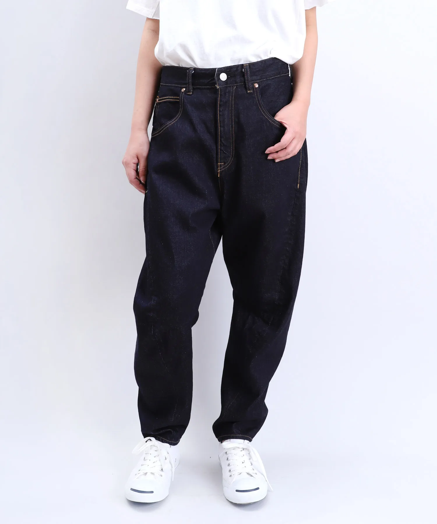 레트로 웨이드 코튼 진 루즈핏 패치워크 슬림 레그 하이웨이스트 데님 블루 여성 프리미엄 패션 가을 2025 신상품