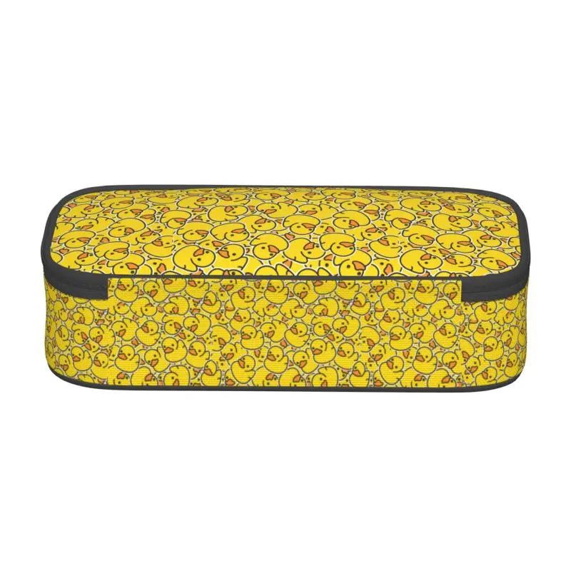 Desenhos animados personalizados Little Yellow Duck Pencil Case, grande armazenamento Animal Pencil Bag, bolsa para meninos e meninas, artigos de papelaria para estudantes