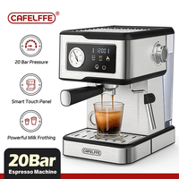 Cafelffe Espresso Coffee Machines Stainless Steel with Milk Frother Steam Wand Semi-Automatic Cappuccino maker 20Bar cafetera
