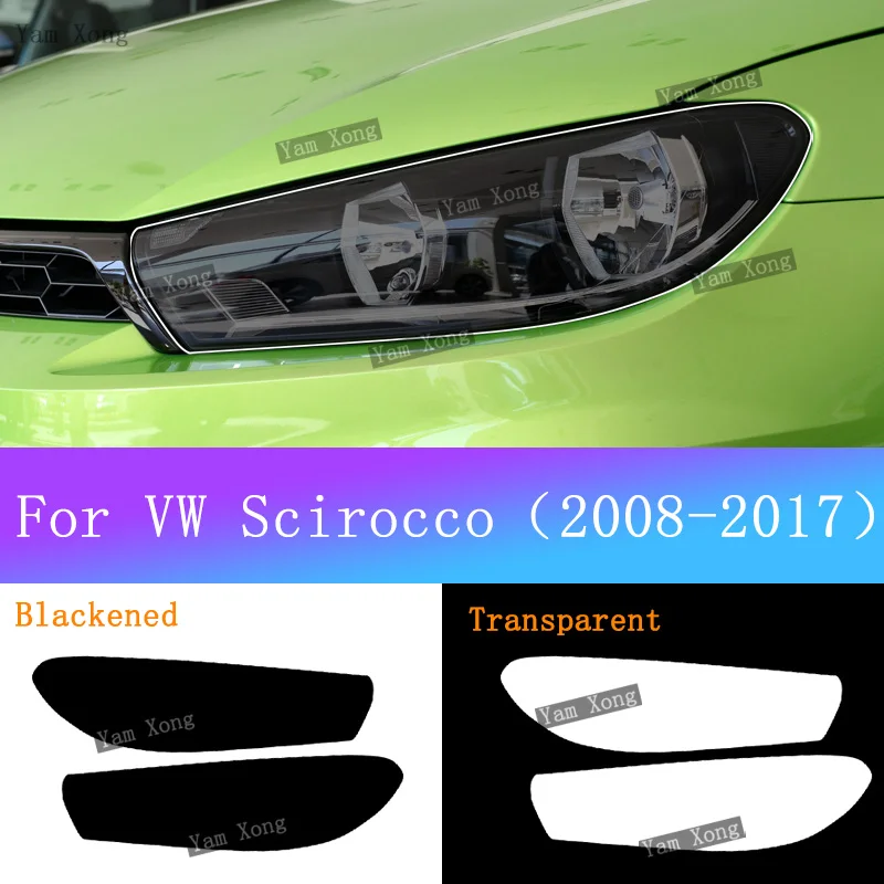 

Для Volkswagen VW Scirocco 2008-2017 автомобильный внешний передний фонарь черная защитная пленка для восстановления фар прозрачная наклейка из ТПУ