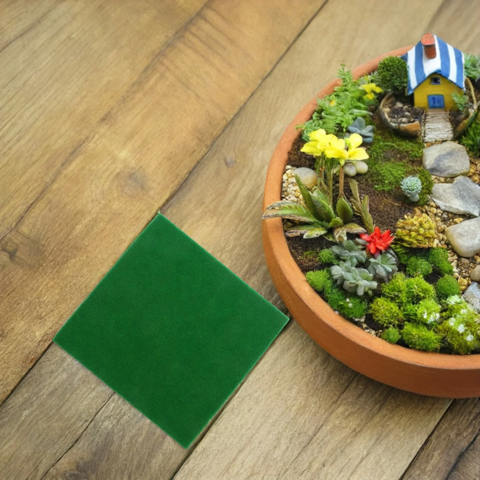 

10Pcs Artificial Moss Turf Lifelike Grass Mats for Miniature Gardens DIY Crafts Realistic Faux Lawn Squares Decorative Fairy