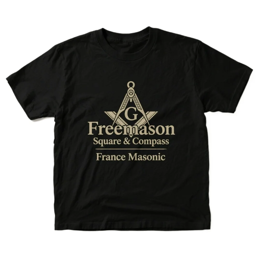 

Футболка Freemason Square & Compass France Masonic, 100% хлопок, с круглым вырезом, летняя повседневная мужская футболка с коротким рукавом, размер S-3XL