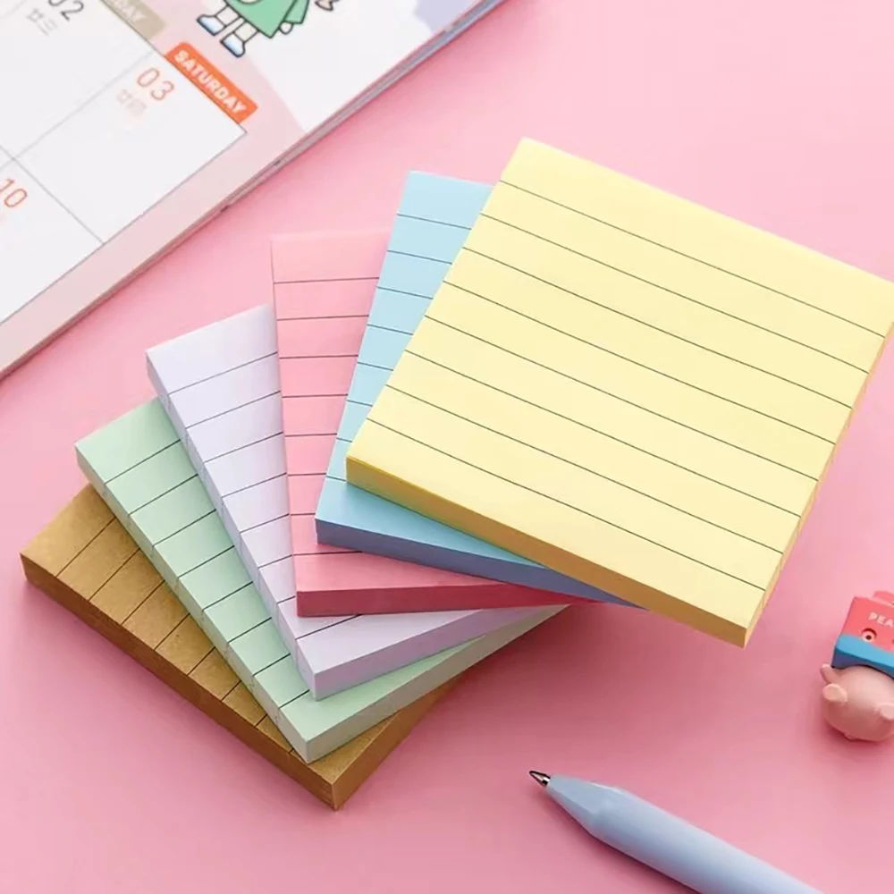 100 sheets Horizontal sticky notes, available in multiple colors, suitable for office and study notes and messages