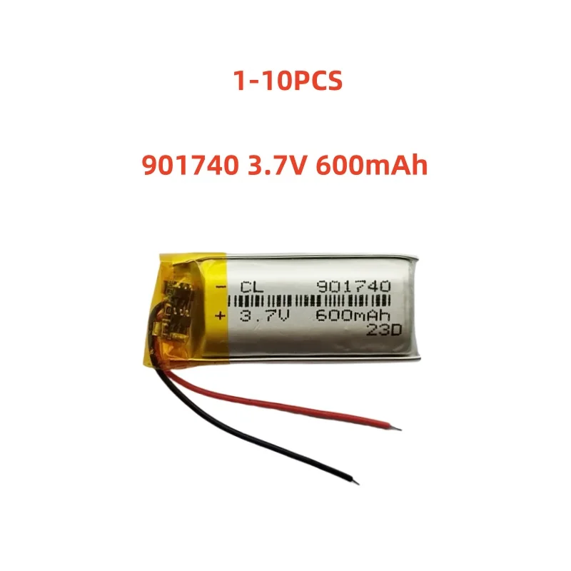

901740 3.7V 600mAh Small Size Lipo Rechargeable Battery Lithium Polymer For MP3 Bluetooth MID headset headphone video pen