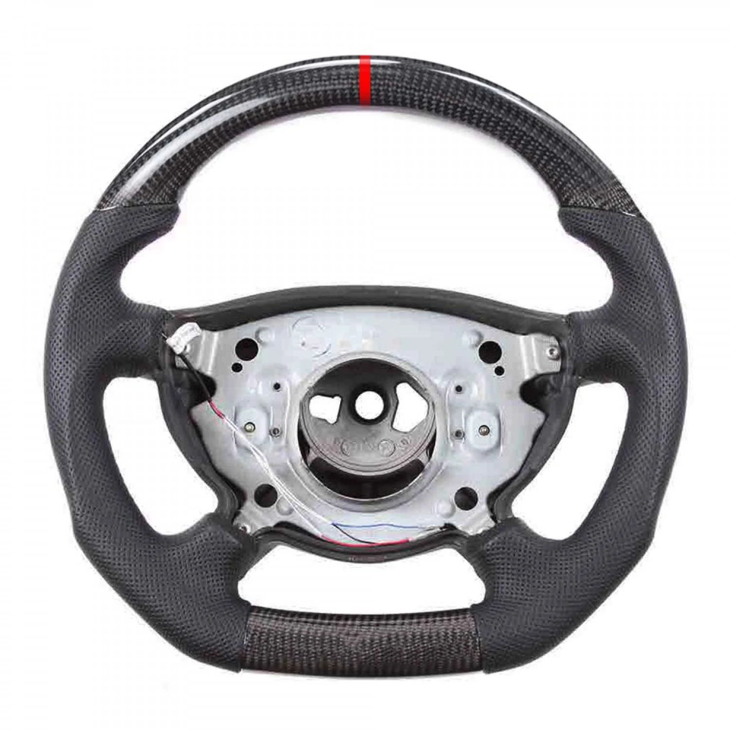 For Mercedes-Benz E55 E320 G Carbon Fiber Perforated Leather Steering Wheel NO Paddle Space