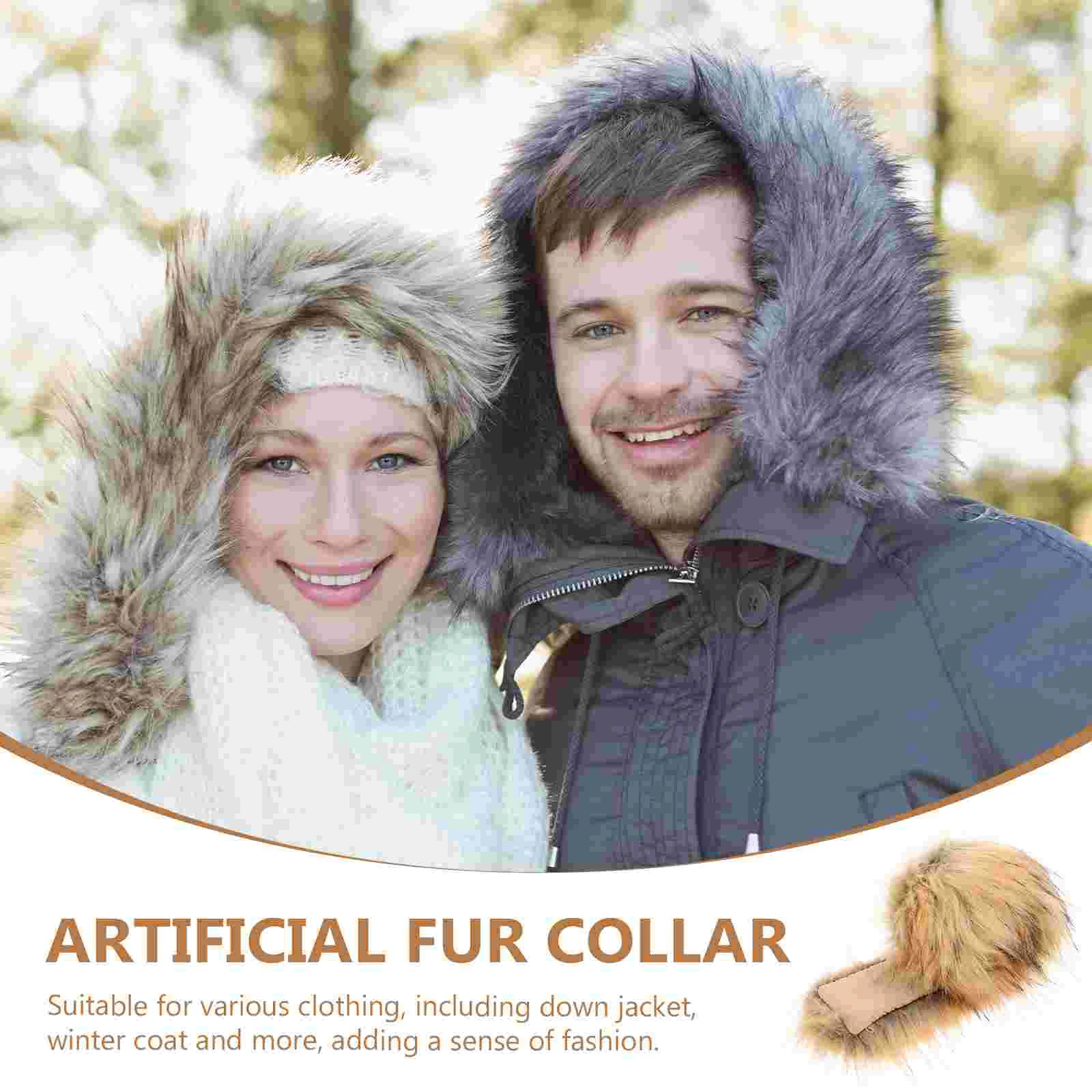 Removable Faux Fur Hood Trim Down Jacket Hood Fur Trim Replacement Clothes Making Accessory snow suit women