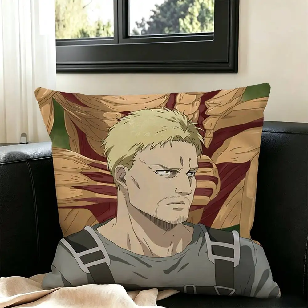 Attack on Titan Reiner Braun  Pillow Case Square Double-Sided Sofa Cushion Cover Bedroom Bedside Pillow