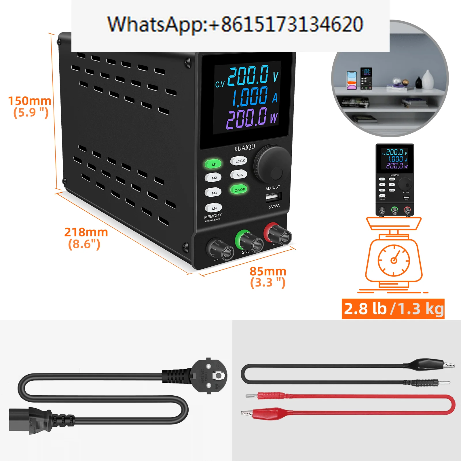 RS-232/USB Programmable Adjustable Power Supply 30V 60V 120V 200V 300V Voltage Regulator For Computer Communication Storage Data