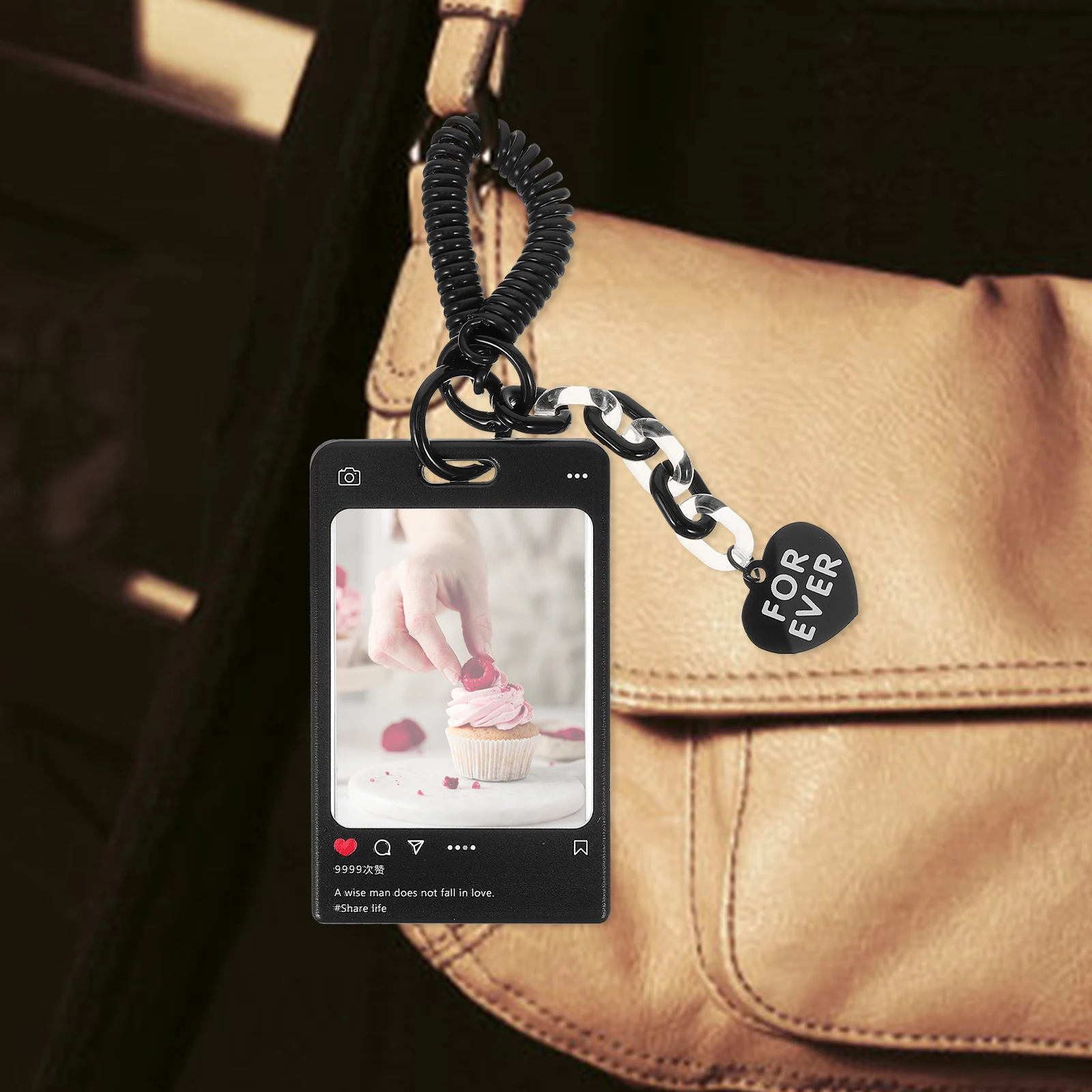 1 Set transparenter Ausweishalter aus Acryl, transparente Abdeckung, doppelseitiges Design, Buskartenhalter, Multifunktionskarte, Schlüsselanhänger, Arbeitsname