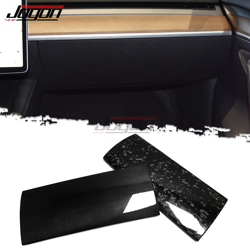 Car Front Passenger Glove Box Panel Trim For Tesla Model 3 2017-2021 Model Y 2020-2022 Carbon Fiber Car Dashboard Panel Cover