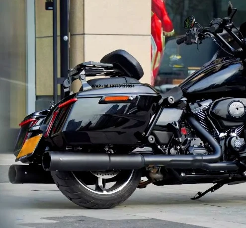 New 2017-Later HD Electra & Road & Street Glide Performance Exhaust Titanium Alloy Black Slip-On Mufflers 121CVO