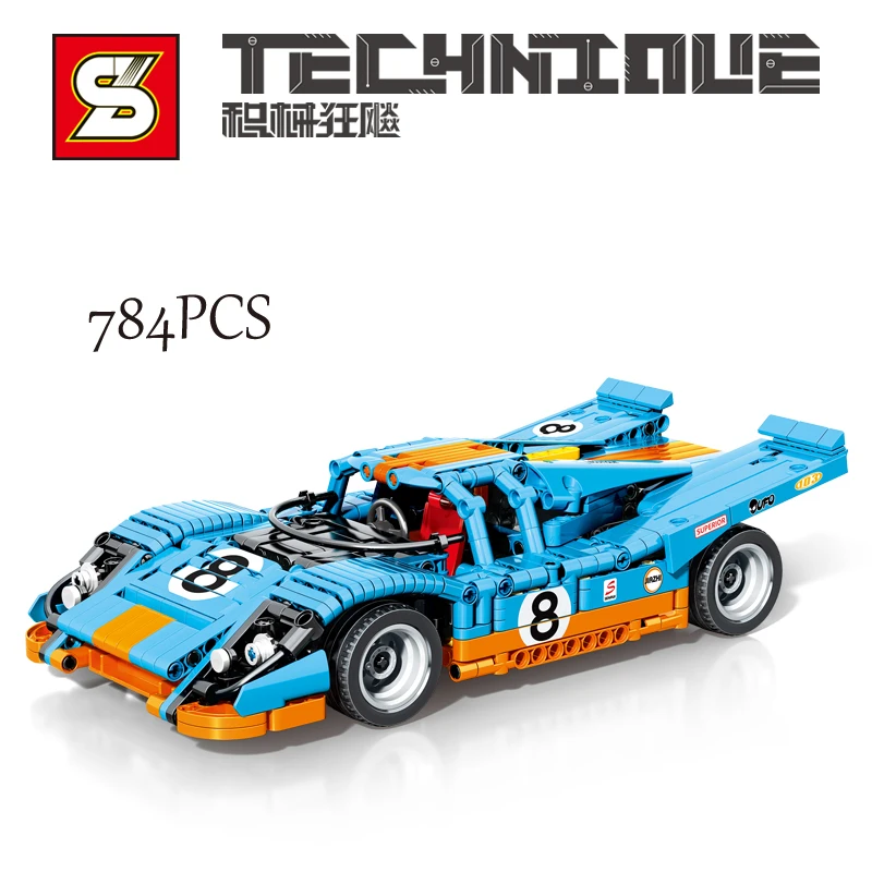 1039PCS Technical Porsched Building Blocks Lamborghini Hypercar Racing Car Model Assemble Vehicle Bricks Toys For Children Gift