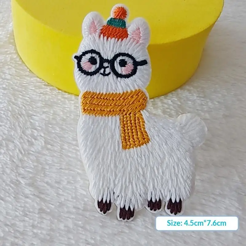 6 Stück Cartoon-Lama-Computer-Stickerei-Aufnäher, Handtuch-Stickerei-Aufnäher zur Kleidungsdekoration, Taschenreparatur, langlebiger Stoffaufkleber – Detail 11