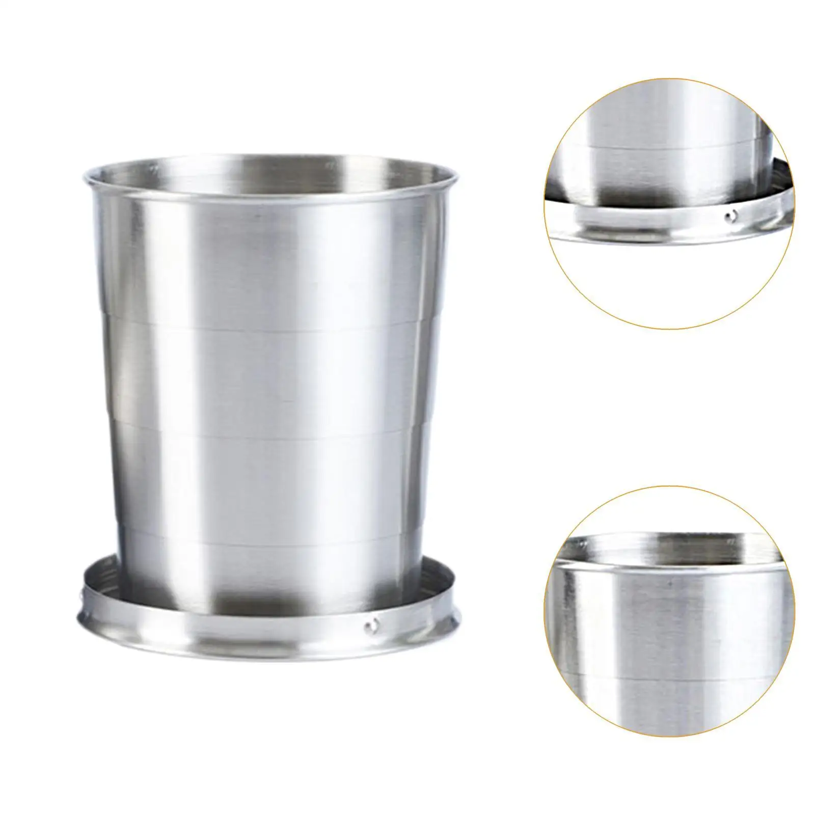 Taza de Metal plegable resistente, taza telescópica portátil de acero inoxidable, taza plegable reutilizable para acampar, senderismo, bebidas de agua