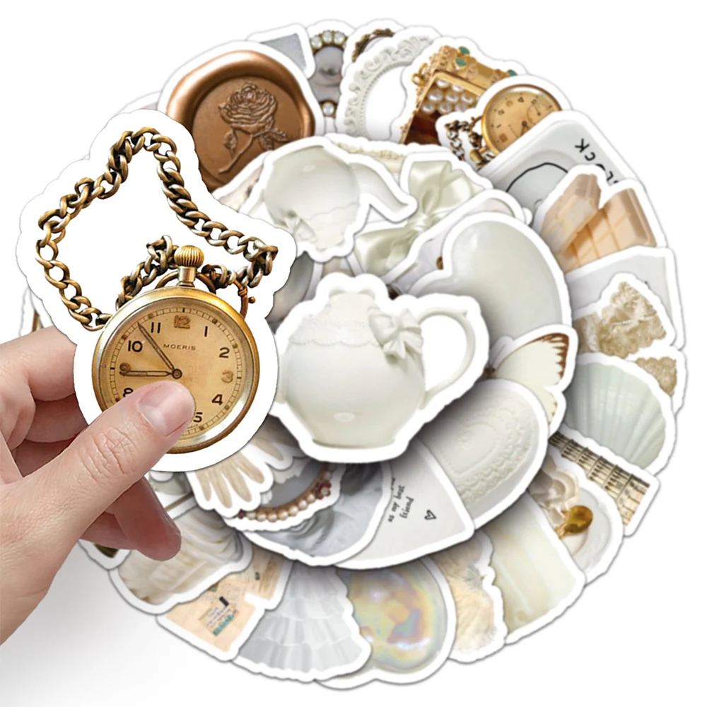 10/30/50pcs Kawaii INS White Style Aesthetic Stickers Cute Pattern Graffiti Decals Decoration Suitcase Phone Laptop Sticker Gift