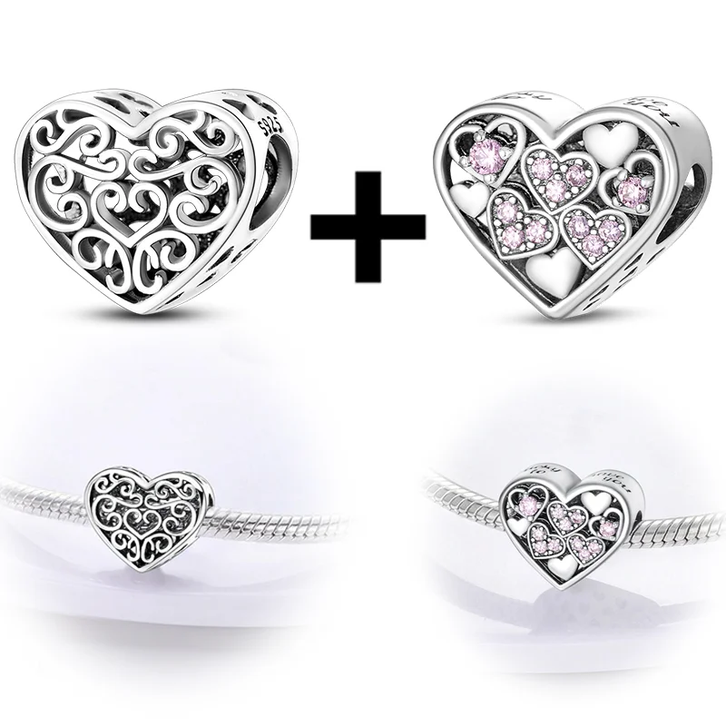 Charms Beads Set 925 Sterling Silver Girl Dog Mother Love Virgin Mary Heart Dangle Fit Original Bracelet Women Jewelry DIY Gifts