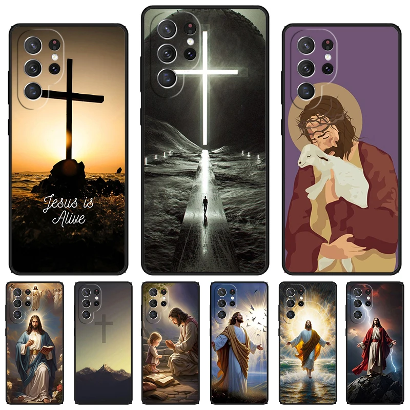 Christian Jesus phone case For Samsung Galaxy S24 S23 S22 Ultra Note 10 20 Plus S8 S9 S10 S20 S21 FE Cover