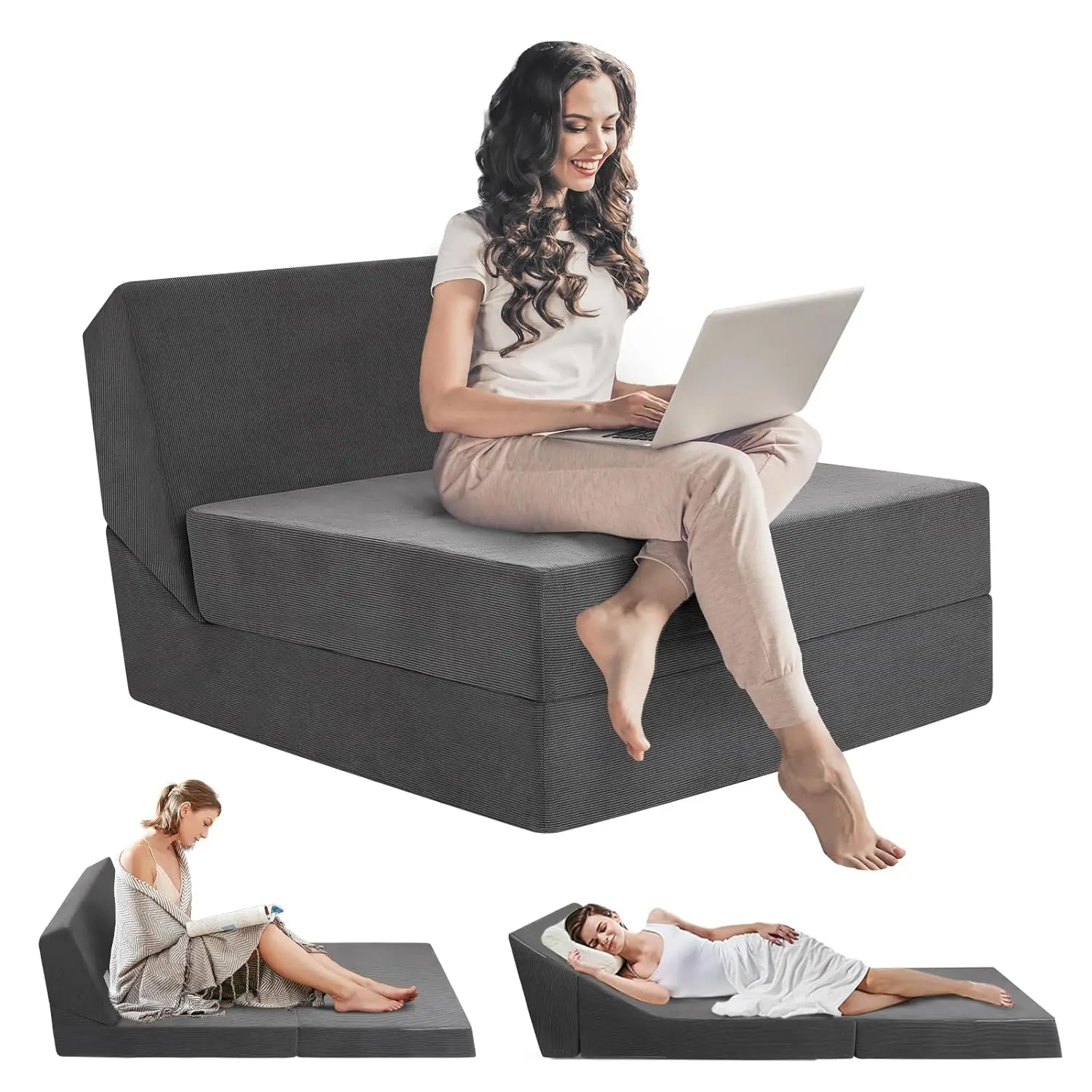 

Раскладной диван-футон из пеноматериала, трансформируемое кресло-кровать для офиса, гостиной, квартиры, гостевой комнаты, на заказ