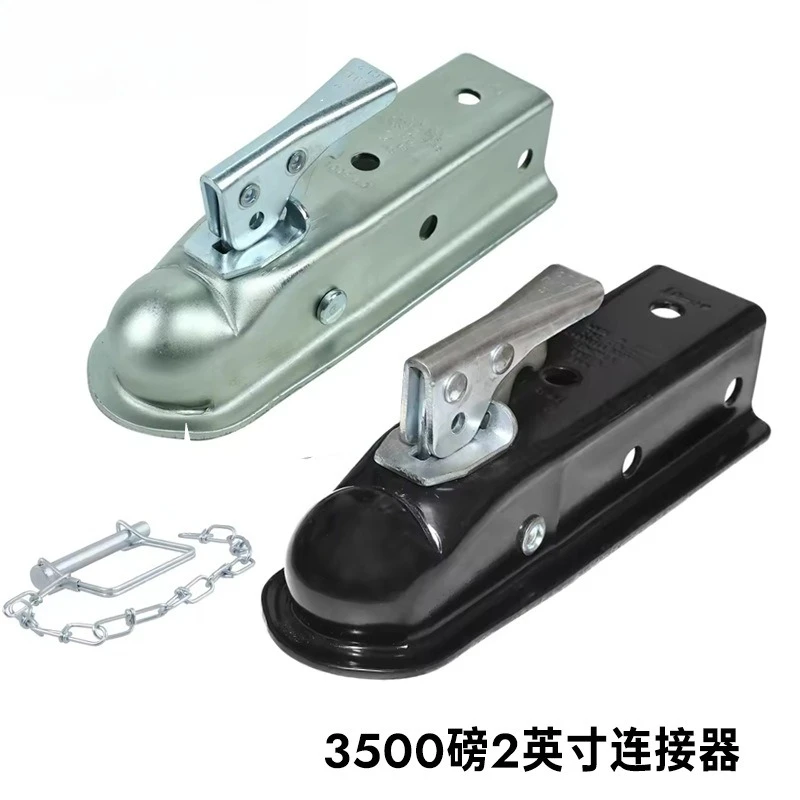 American Style 2X2 Trailer Cover 3500LBS Galvanized Coupler Connector Fit 2 Inch Ball 2 Inch Trailer Tube