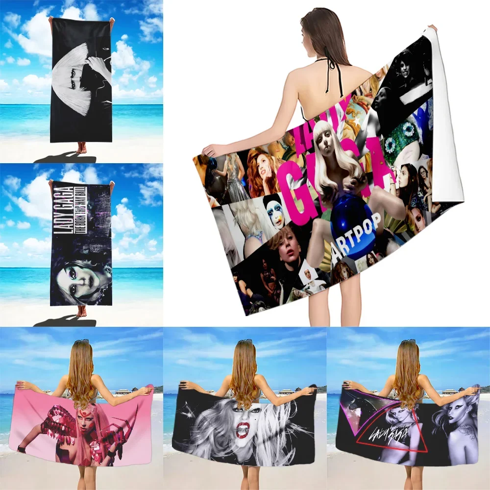 

Singer Lady Beach Towel Microfiber Sand Free Quick Dry Soft G-GagaS Sandproof Pool Towels Gift for Women Travel Shower Camping