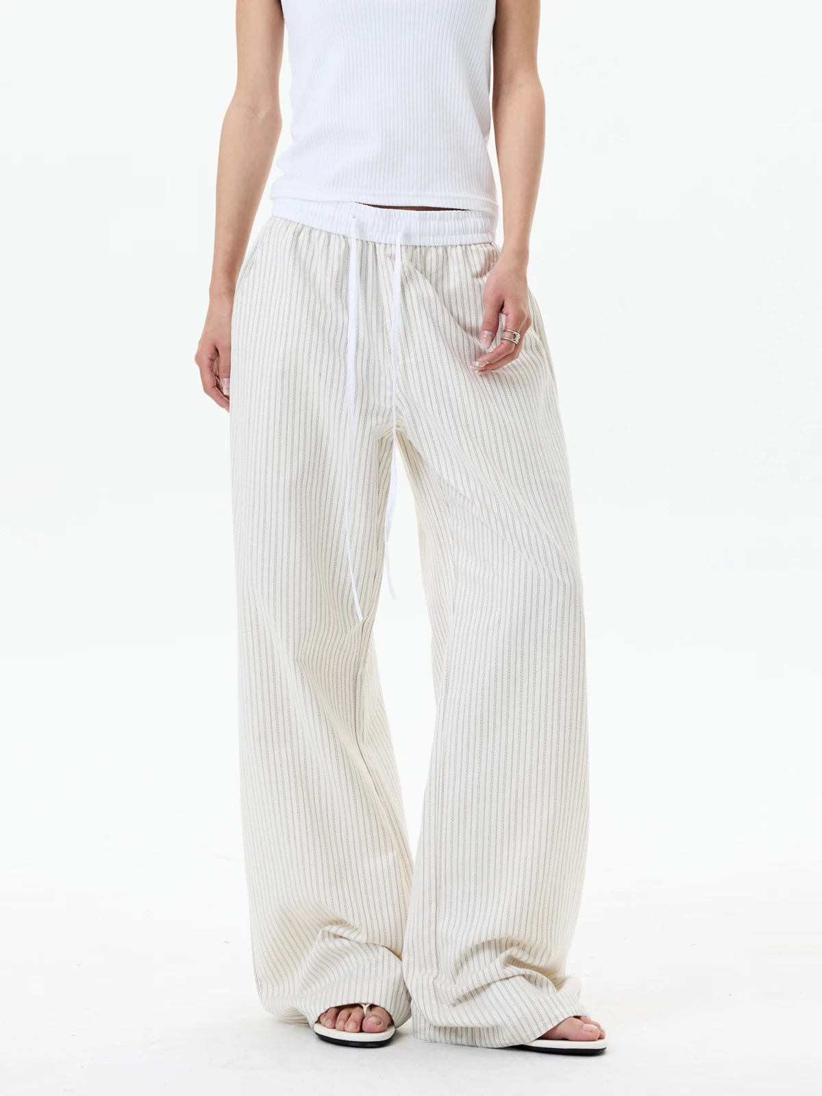 YEBOUN American Stripe Color Block Sports Pants Men's Vintage Loose Straight Leg Casual Trousers Women's Autumn Sport Drawstring