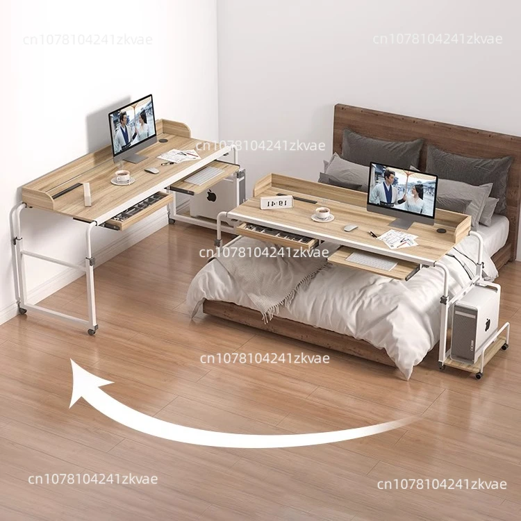 Overbed Laptop Desk with Wheels, Over Bed Desk, Adjustable Table for King and Queen Bed, Laptop Table on Wheels