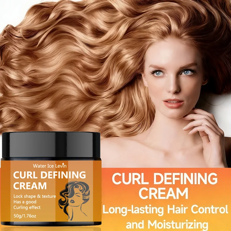 Water Ice Levin Curl Defining Cream Long Lasting Hair Control Moisturizing Curling Effect Lock Shape Texture 50g