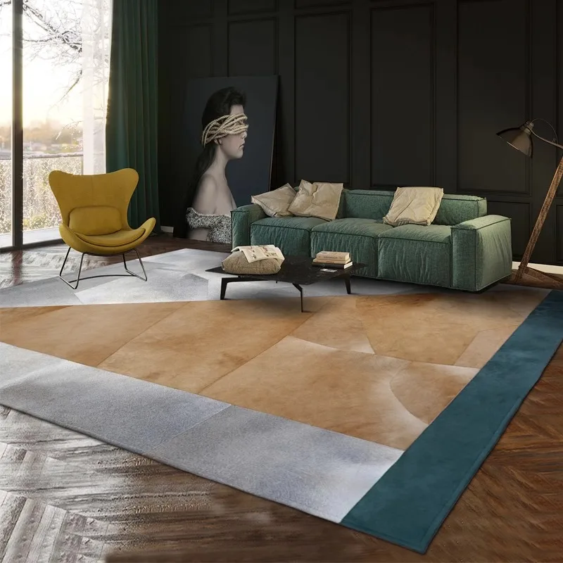 Living Room Simple Geometry Carpet Real Cowhide Rug for Bedroom Customize Parlor large office cloakroom Floor Mat view 4