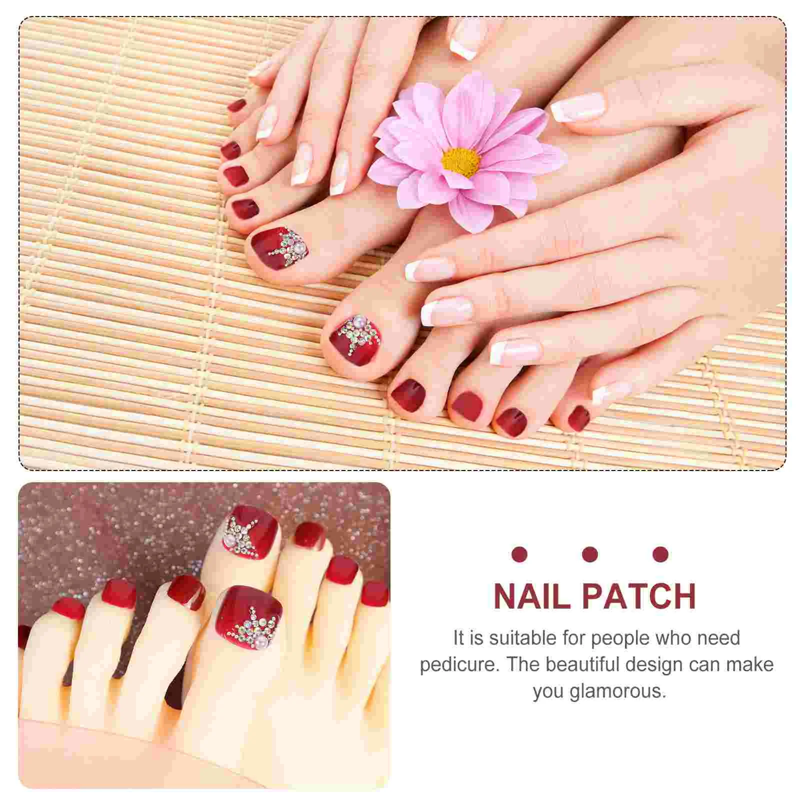 24 Pcs Nail Patch UV Coat False Tips Toe Extension Full Cover Fake Nails Gel Artificial