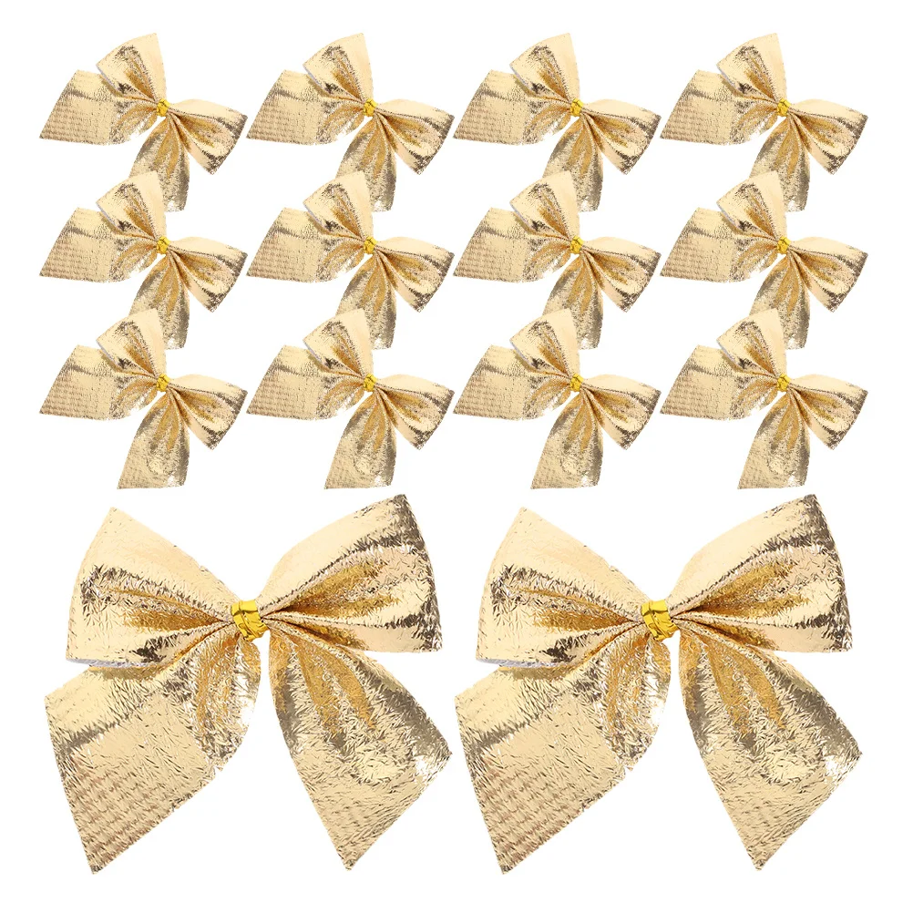 

60Pcs Mini Christmas Bows Festive Bow Decor Small Flocked Cloth Ribbon for Tree Wreaths Garland Bows for Ornaments