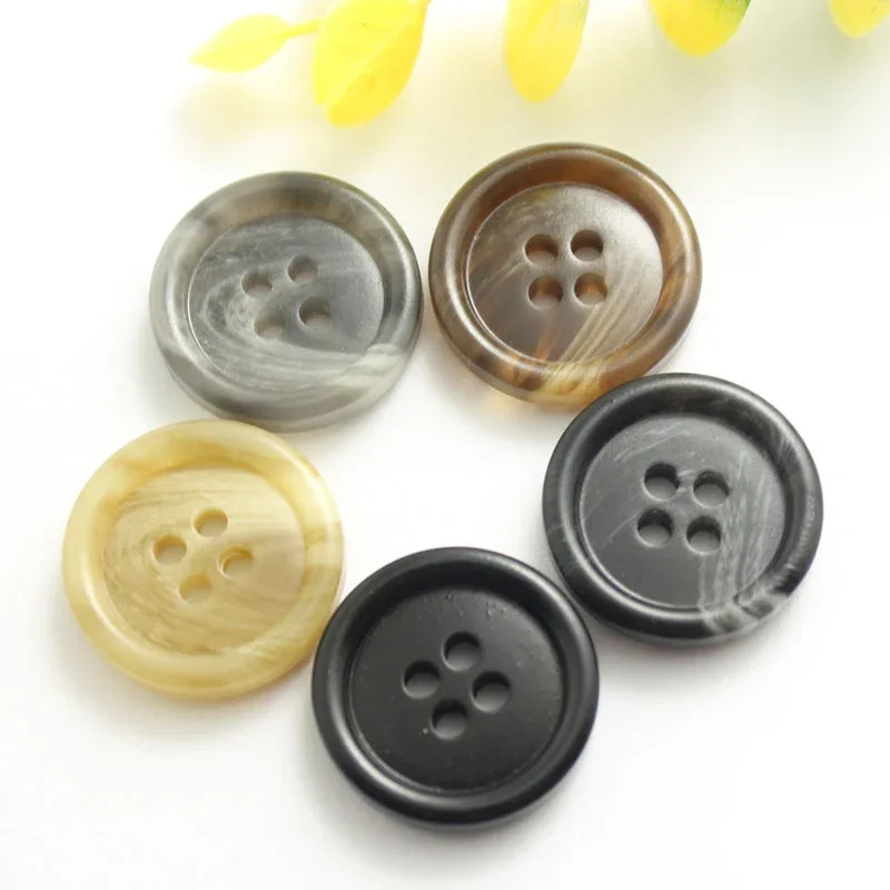 10PCS 15-25MM Resin Imitation Horn Large Decorative Coat Buttons for Clothing Sweater Suit Cardigan Big DIY Sewing Accessories