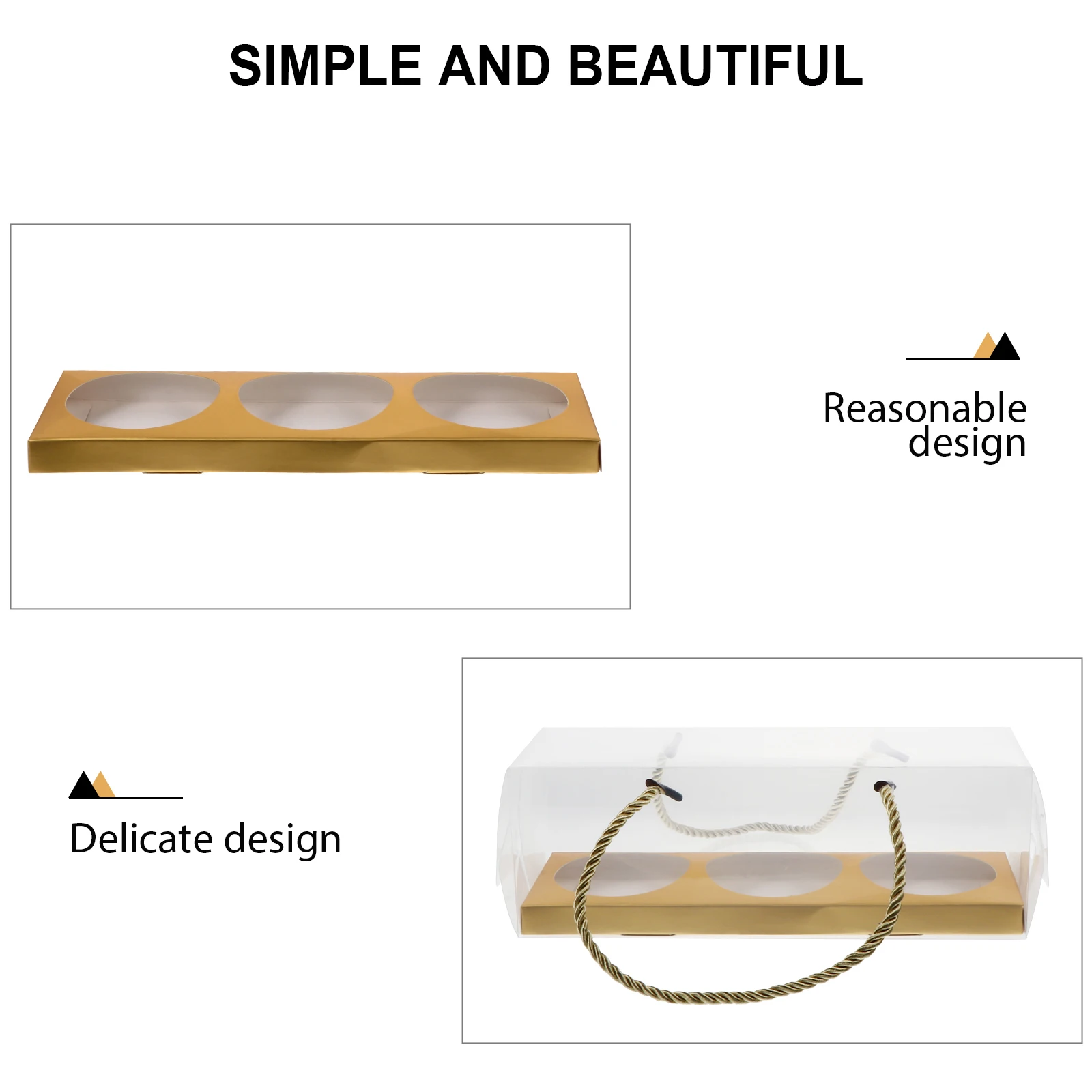 

10 Pcs Egg Yolk Puff Boxes Cake Dessert Containers Clear PET Material 3 Pieces Handheld Bakery Treat Boxes Packing Kitchen Bar