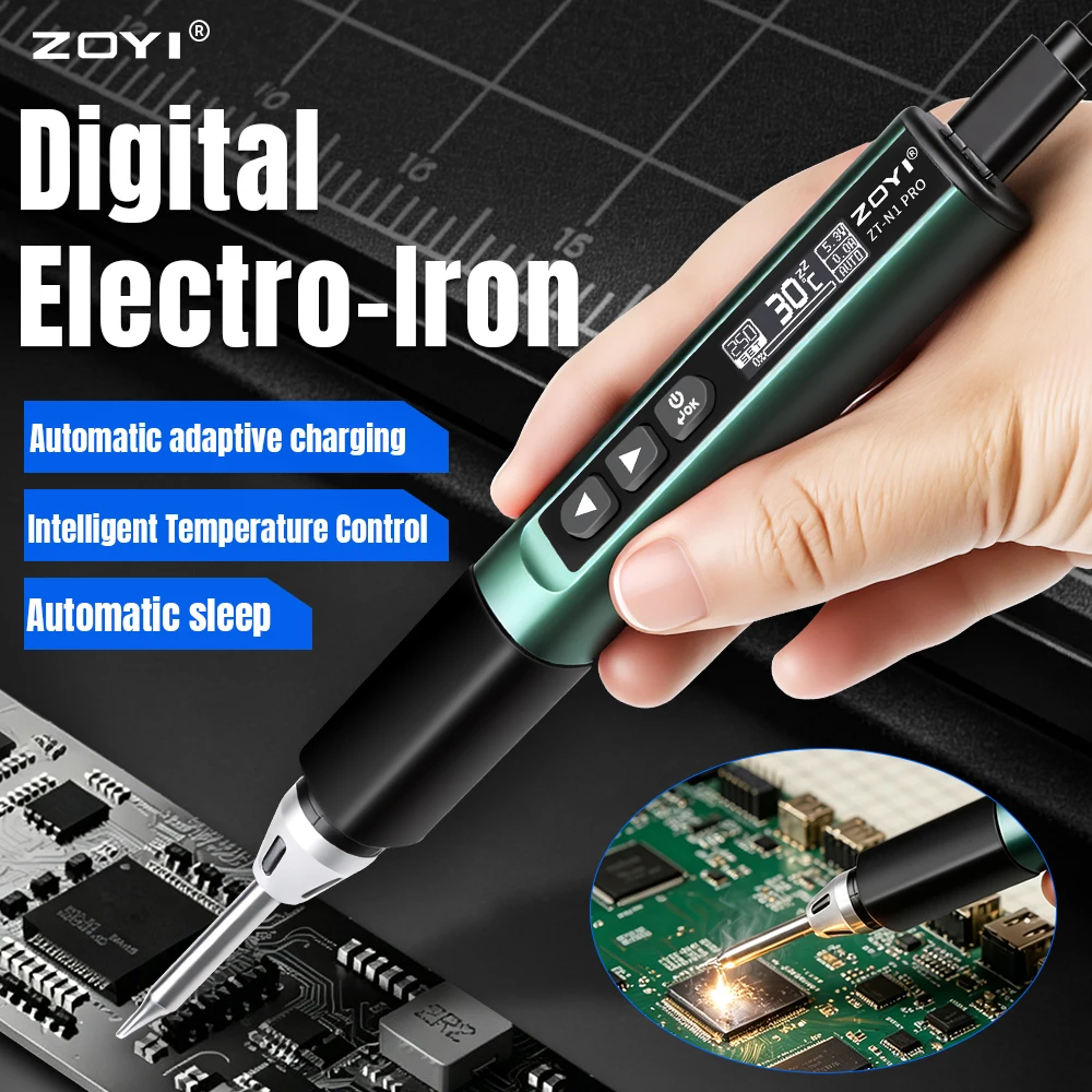 ZOYI ZT-N1 PRO 96W Digital Soldering Iron PD Type-C Portable Welding Pen Intelligent Temp Control Auto Sleep Phone PCB Repair