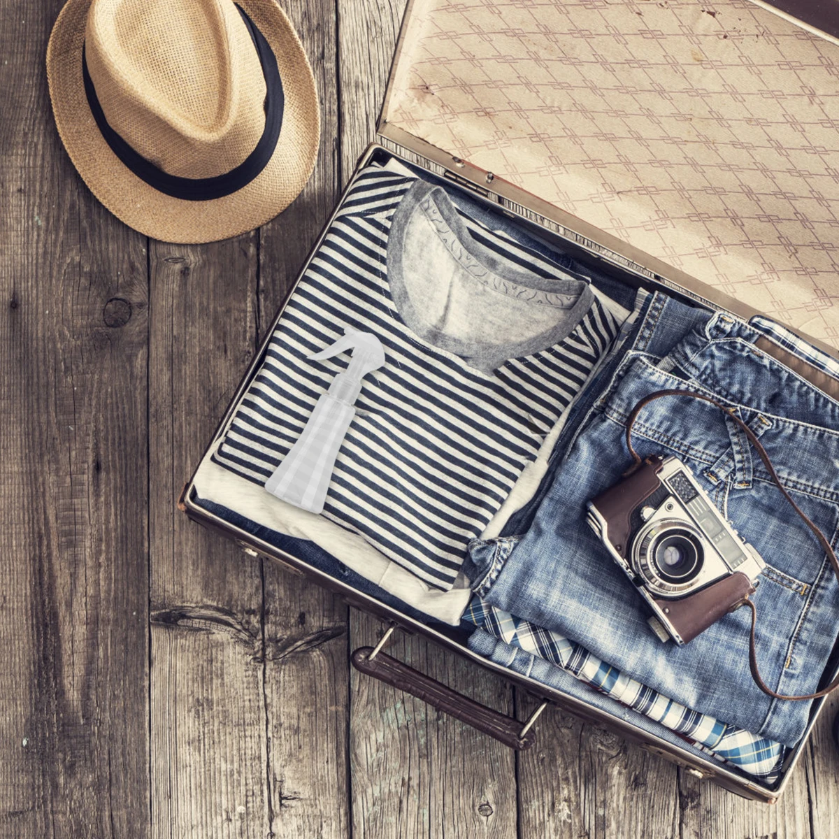 

5Pcs Spray Bottles Plastic Transparent Refillable Mist Sprayer Portable Liquid Storage Reusable Fine Mist