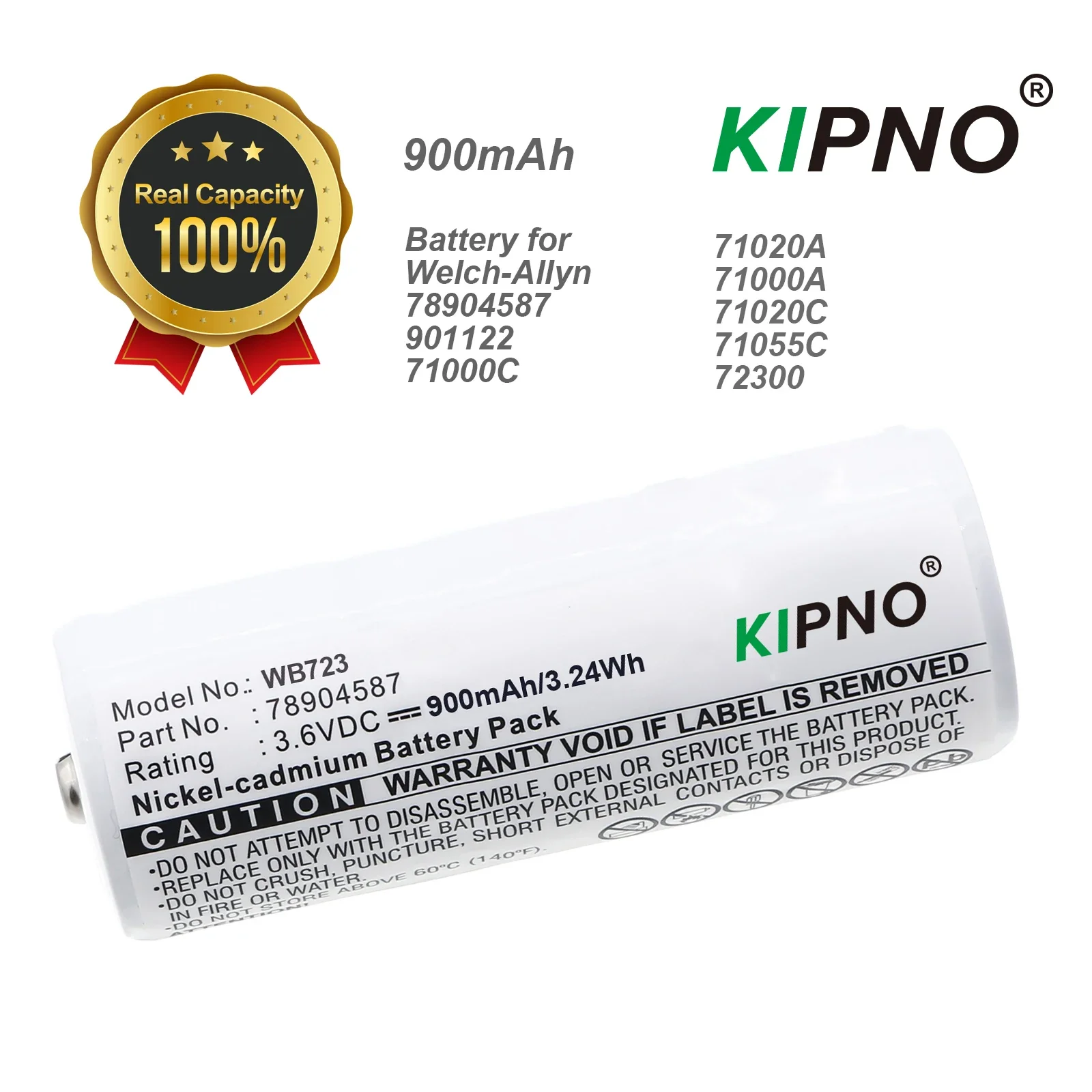 

Replacement Battery for Welch-Allyn 71000C 71020A 71000A 71020C 71055C 72300 78904587 CJB-723 N MNC723W Medicalr-900mAh