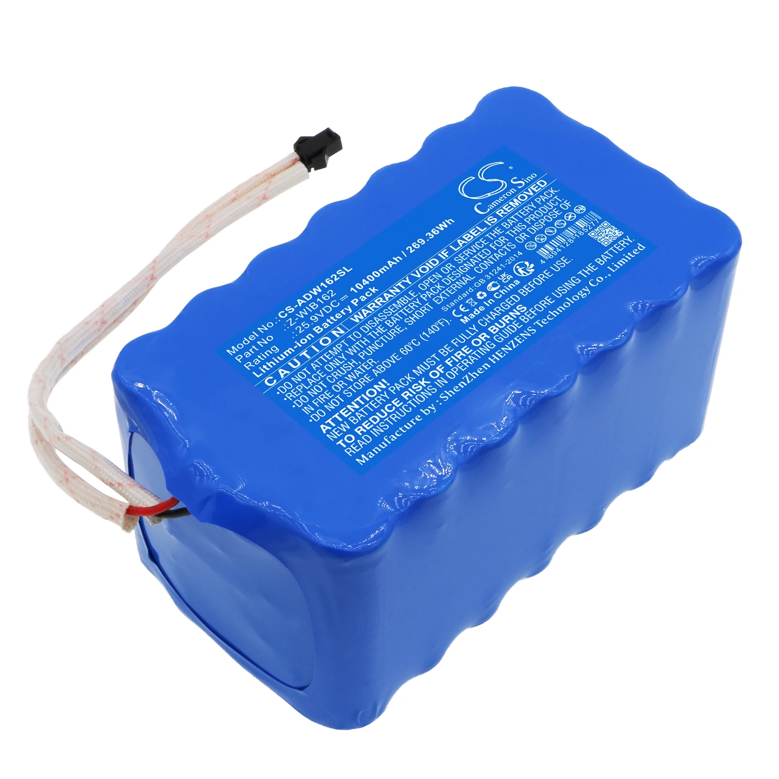 

Сменный аккумулятор CS для American DJ WIFLY EXR HEX PAR Z-WIB162 10400 мАч / 269,36 Втч