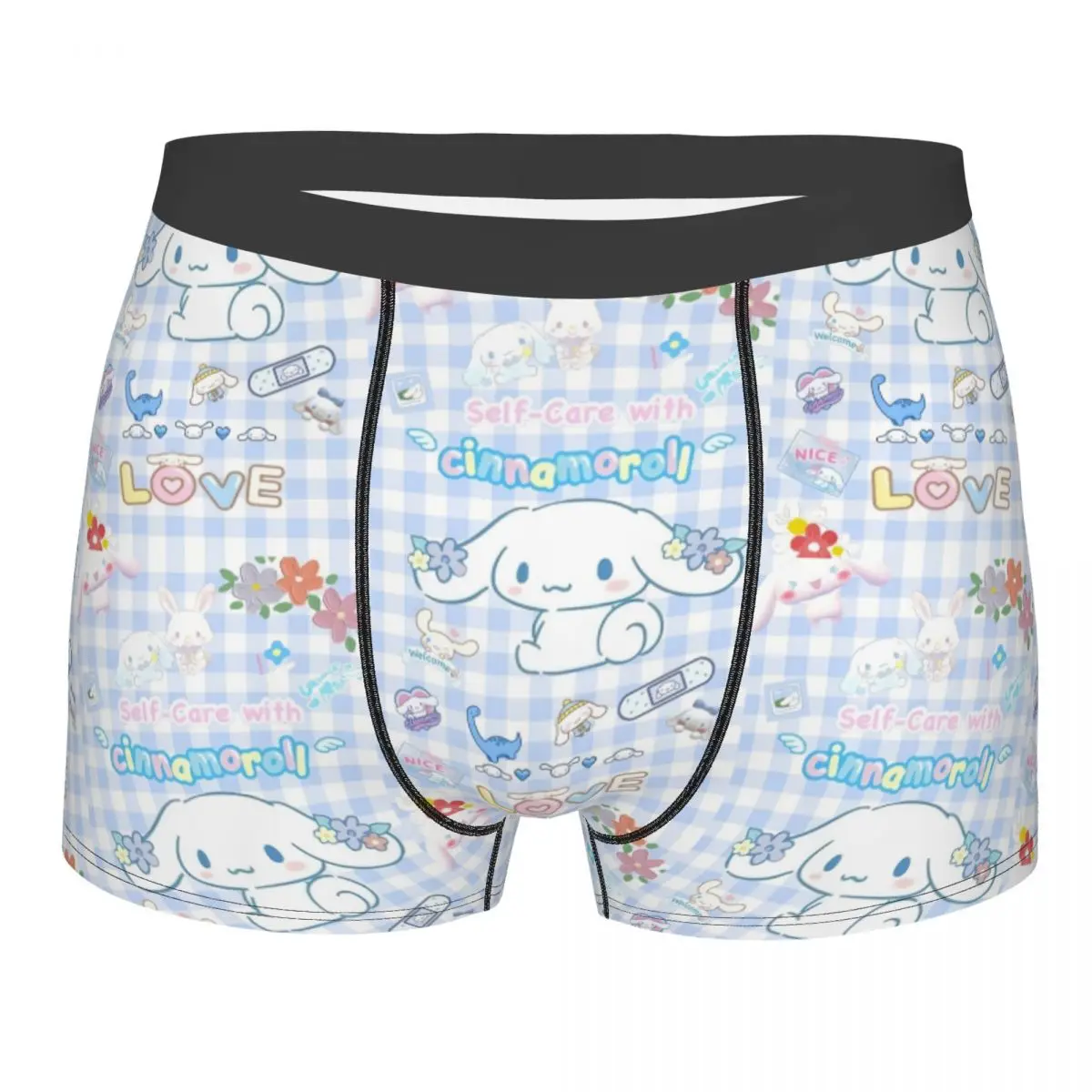 Custom Cinnamoroll Sanrio Cartoon Boxers Shorts Men Yugui Dog Xina Cinnamon Dog Briefs Underwear Novelty Underpants