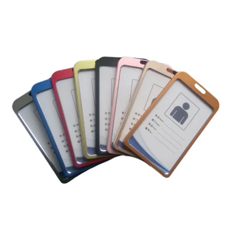 Funda de aleación de aluminio para Licencia de trabajo, funda de Metal para tarjeta de identificación, soporte Vertical para personal, enfermera, 1 unidad