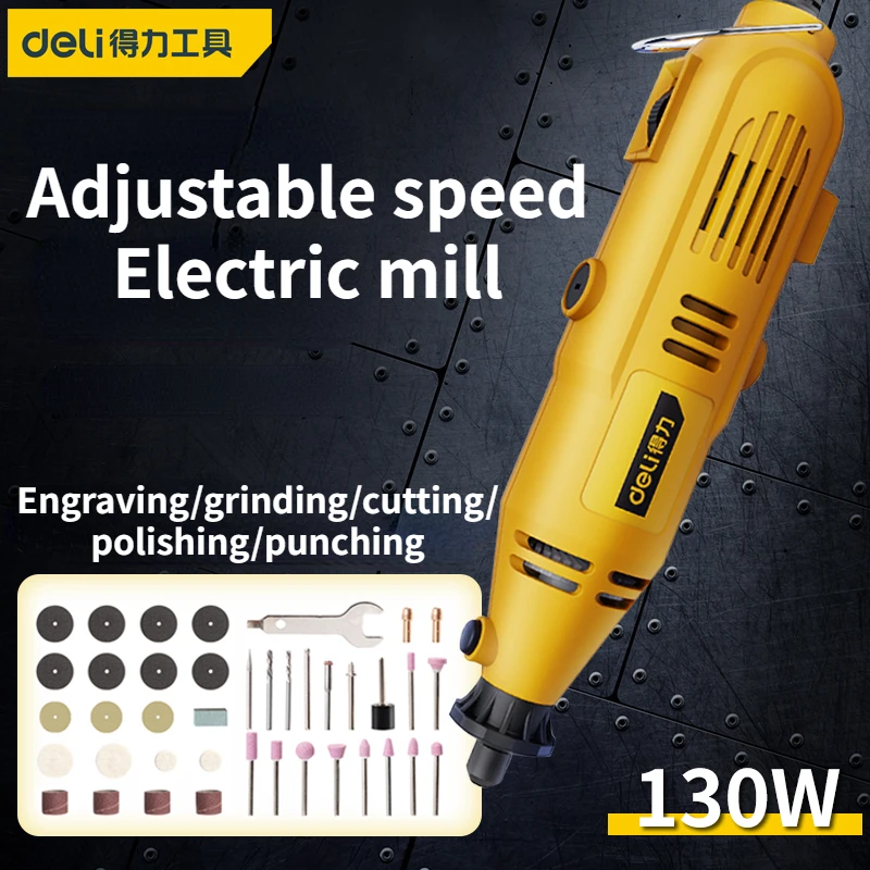 Deli Gravura Caneta Moedor 180w Gravador Mini Broca Moedor Elétrico Ferramenta Rotativa Mini-moinho Faça Você Mesmo Broca de Moagem Brocas Elétricas