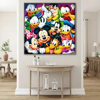 Disney Nová diamantová mozaika Mickey Mouse Kompletní sada Malba Kreslený plný čtverec kulatý vrtací vyšívání Kačer Donald Nástěnná dekorace 10 nejlepší prodej Diamantová malba Mickey Mouse - №6