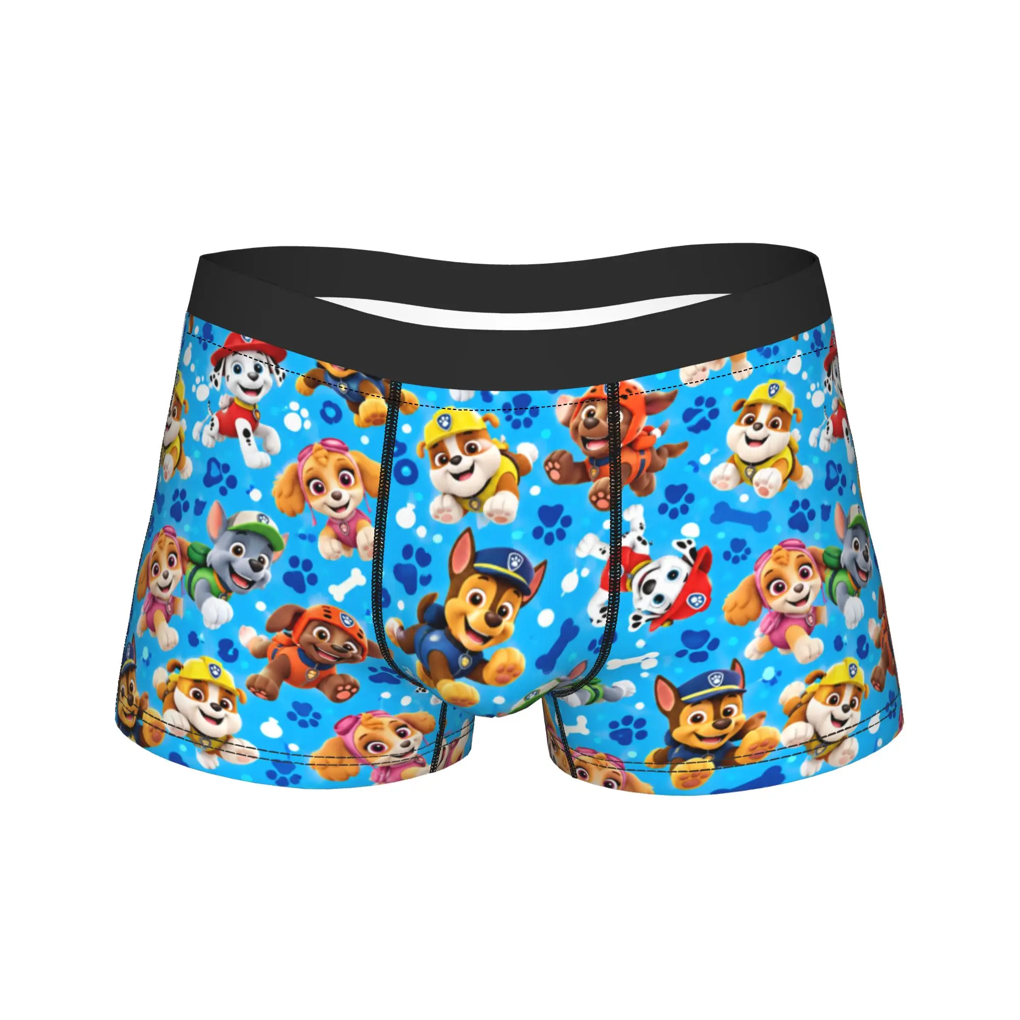 Paw Dogs Blue Paw Print Puppy Pack Art Underwear  Males Shorts Briefs Breathable Trunk Hot Sale Custom Plus Size Panties