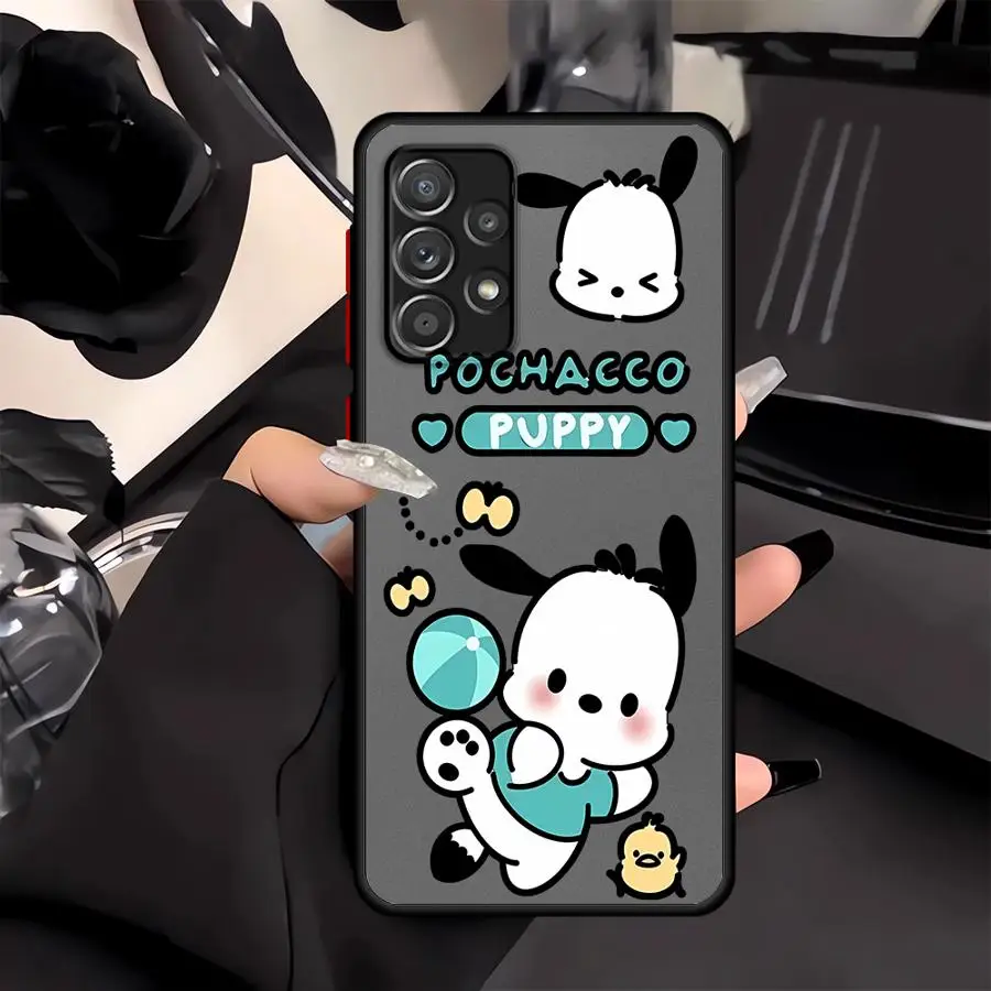Casing Belakang Ponsel untuk Samsung Galaxy A73 A24 A52 A56 A35 A36 A25 A26 A22 A54 A34 A21s A53 Sanrio Kuromi Pochacco