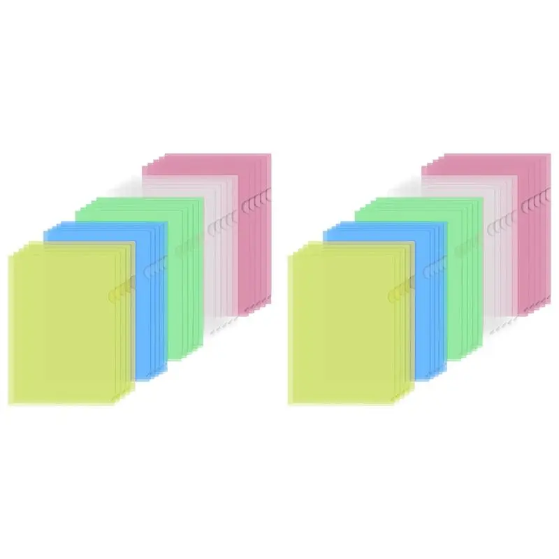 

Exquisite-50Pcs Plastic Folders A4 Sleeves Wallets For Protection Files With Top & Side Open Sleeves For A4 Paper Work Office Du