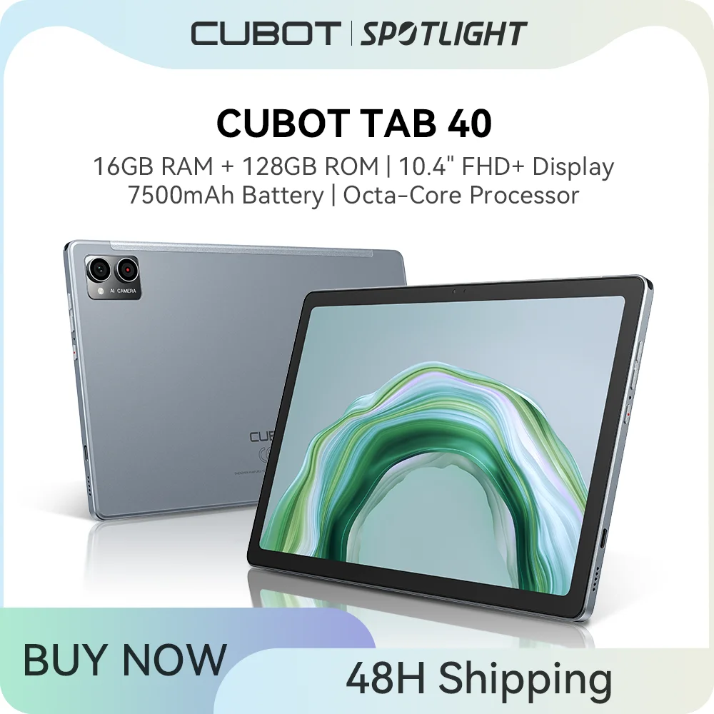 Планшет Cubot TAB 40 на Android 13, восемь ядер, экран 2023 дюйма, 16 ГБ + 8 Гб аккумулятор 7500 мАч, OTG