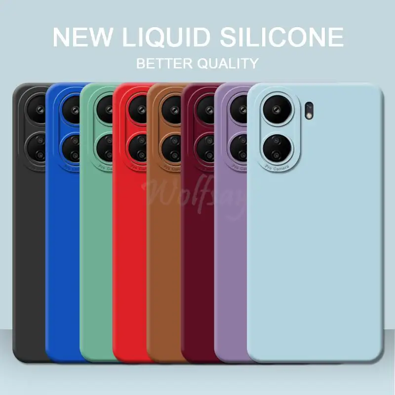 For Xiaomi POCO C65 Case New Luxury Liquid Silicone Plain Rubber Camera Protector Case POCO C65 Case POCO C65 Cover Shockproof