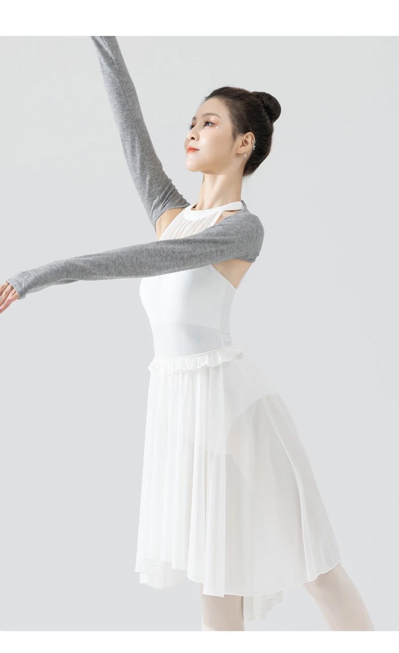 긴 발레 투투 화이트 발레리나 투투 여성 서정적 Tulle 발레 스커트 (속옷 포함)